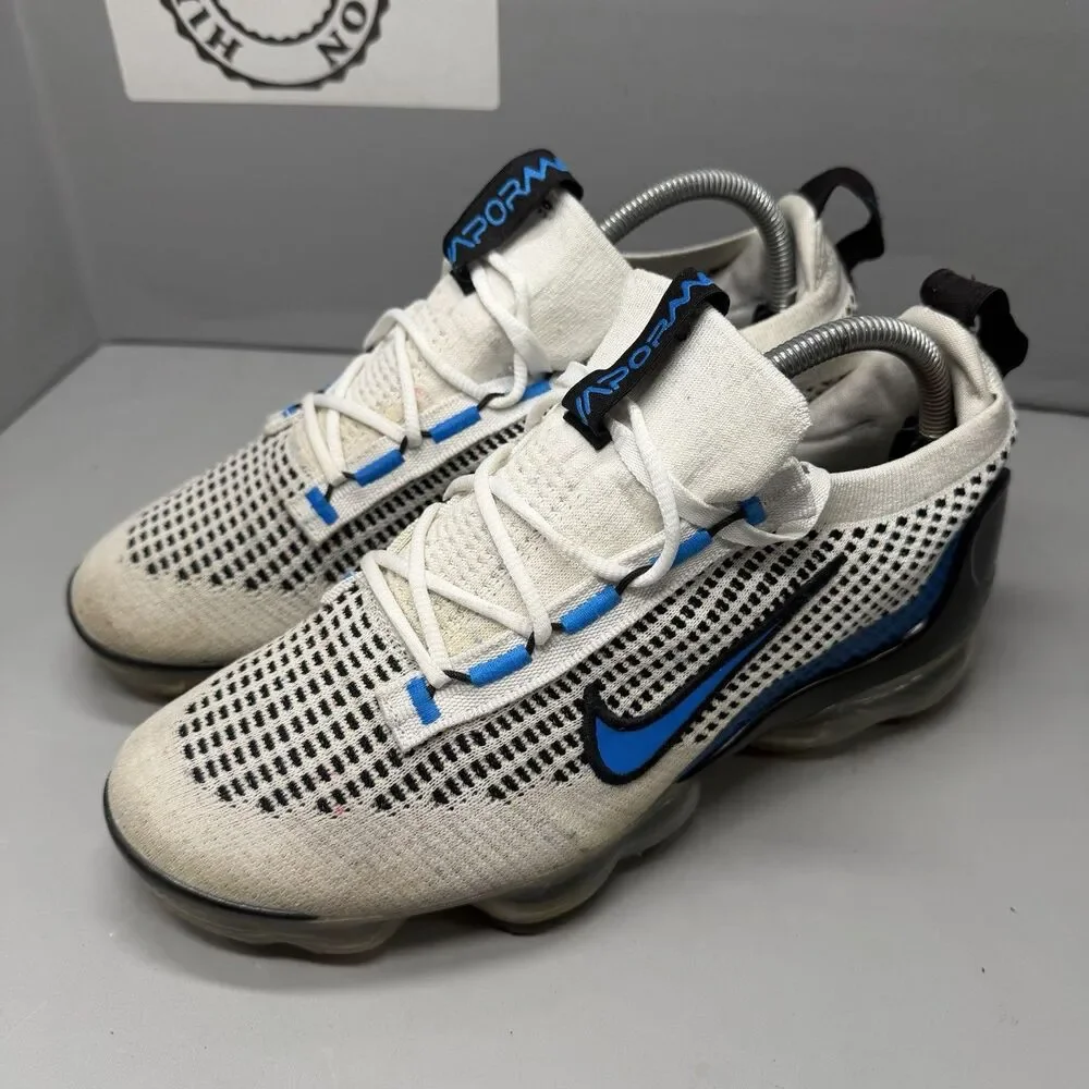 Nike Air VaporMax Flyknit Youth Sz 7Y White Blue Running DB1550-101 Women 8.5 - Picture 13 of 13